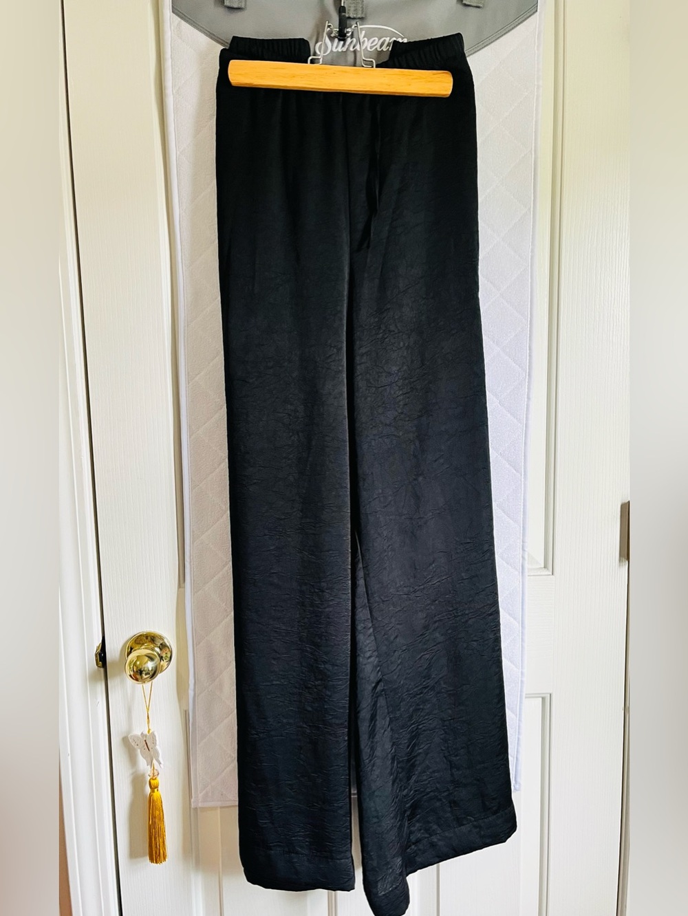 a new day Black Wide-Leg Drawstring Pants 1X